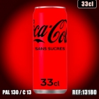 COCA COLA SANS SUCRE 33cl SLIM dont taxe EDULC. 0,0134€ht