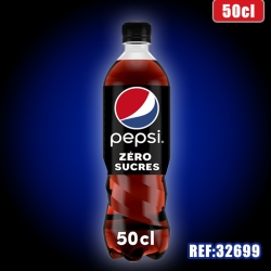 PEPSI ZERO 50cl PET dont taxe sucre 0.0291€