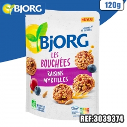 BJORG BOUCHEES MYRTILLE-RAISINS 120G