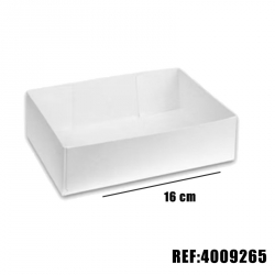 CAISSETTE PATISSIERE BLANCHE 16x11x5cm x100