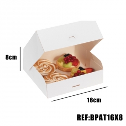 BOITE PATISSIERE BLANCHE 16x16x8 x50