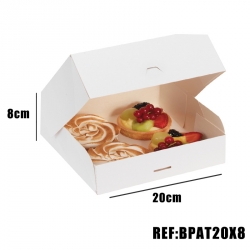 BOITE PATISSIERE BLANCHE 20x20x8 x50